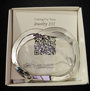 New Melanie Auld Sterling Silver Herringbone Necklace Snake Chain Necklace